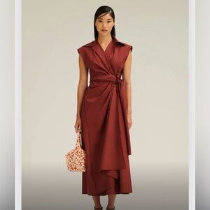 Scanlan Theodore Parachute cotton Wrap Dress in Saffron - spring/summer ‘25